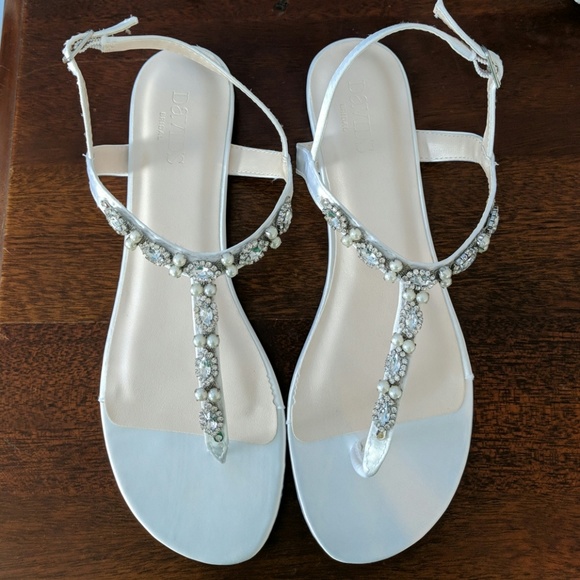 white diamond flip flops